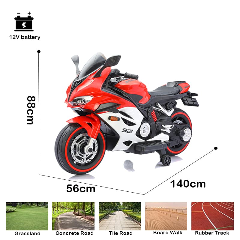 এলইডি বডি লাইট সহ শিশুদের মোটরসাইকেল