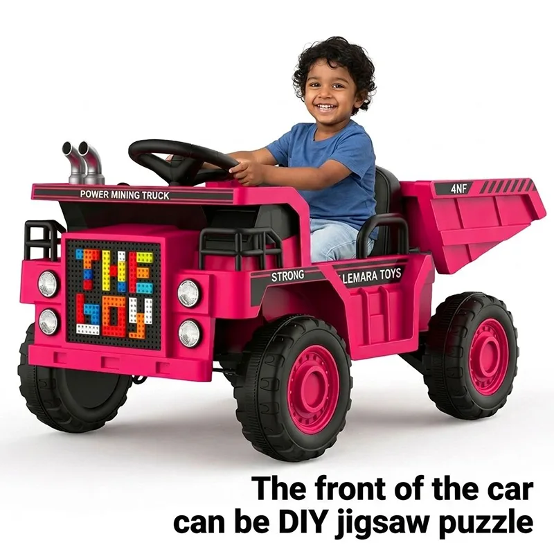 12V Kids Electric RC Car Excavator Truck Ride-On Car