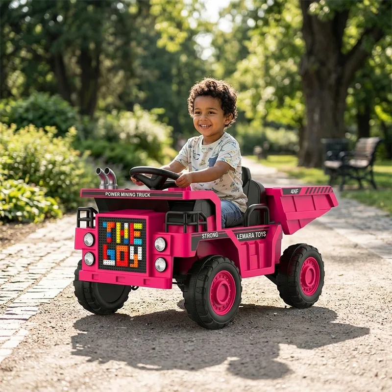 12V Kids Electric RC Car Excavator Truck Ride-On Car